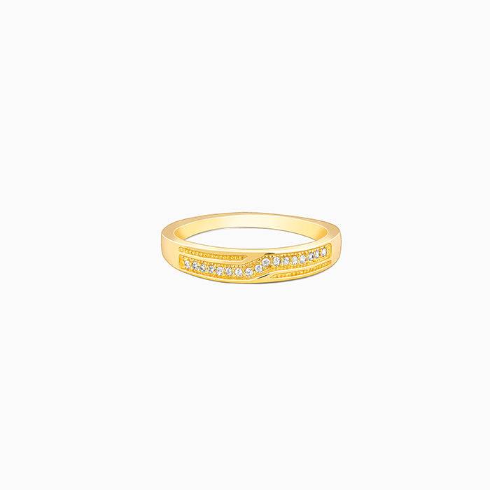 Giva 925 Silver Golden Modest Leader Ring For Him, Fixed Size| Gifts For Men & Boys | With : R01928_17