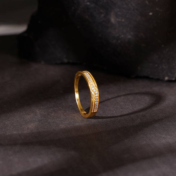 Giva 925 Silver Golden Modest Leader Ring For Him, Fixed Size| Gifts For Men & Boys | With : R01928_17