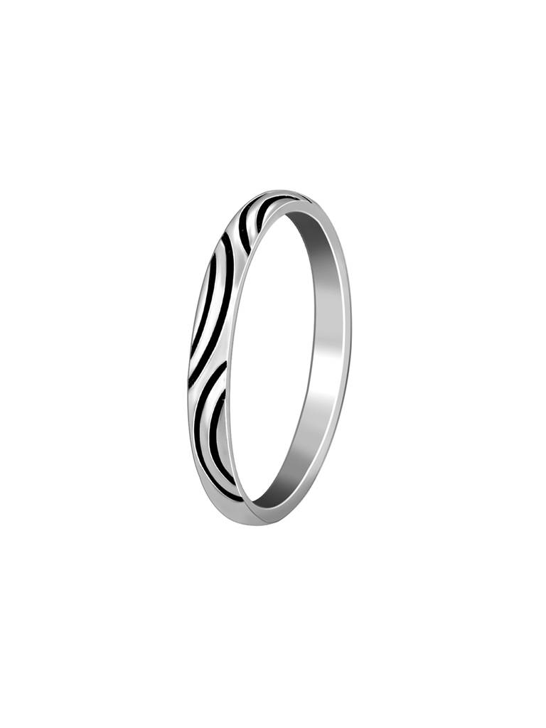 Giva 925 Silver Oxidised Silver Vibrant Wave Ring For Him : R01929_17