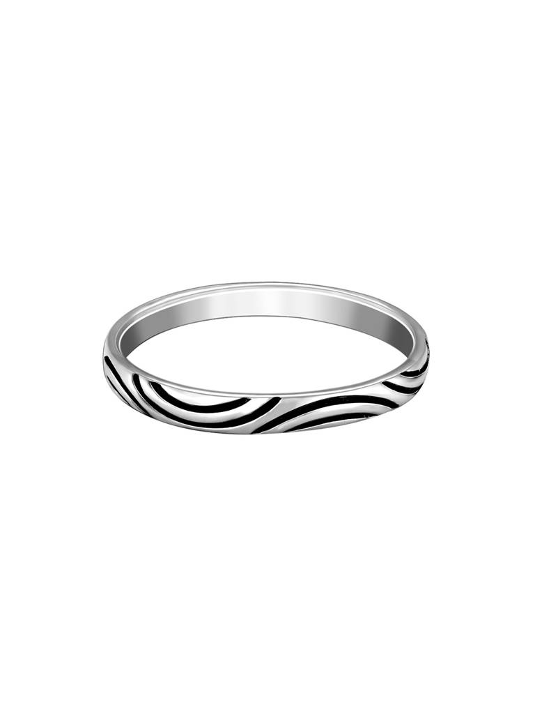 Giva 925 Silver Oxidised Silver Vibrant Wave Ring For Him : R01929_17