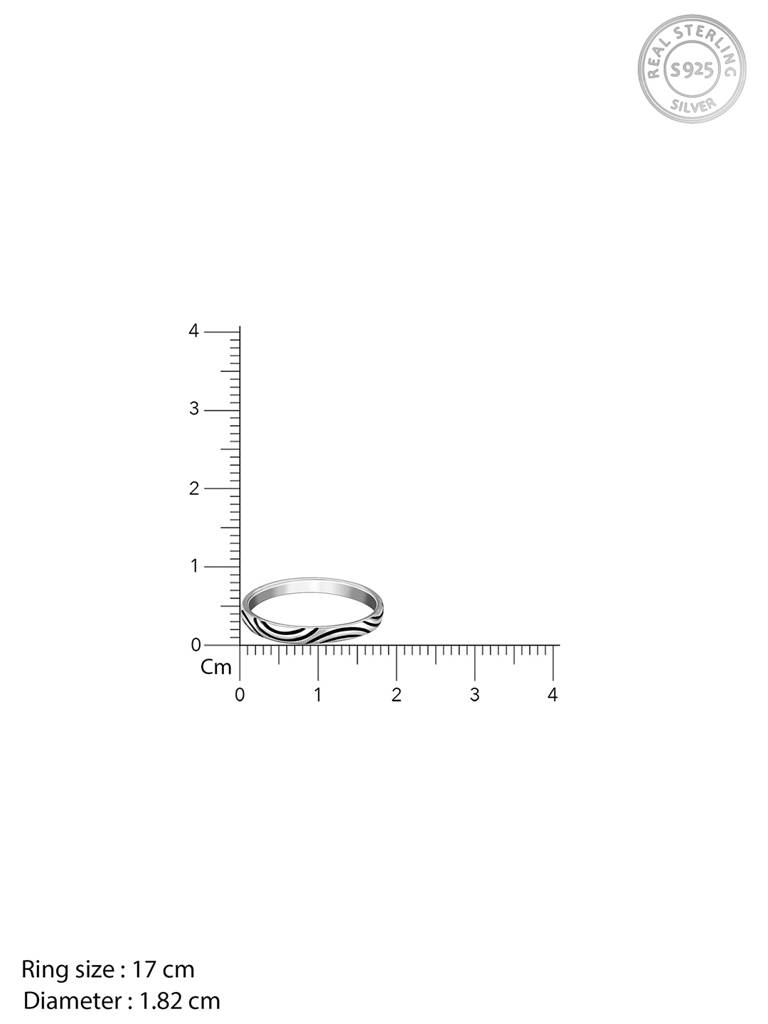 Giva 925 Silver Oxidised Silver Vibrant Wave Ring For Him : R01929_17