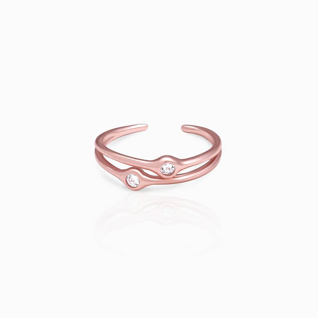 Rose Gold Dual Feat Ring : R0192