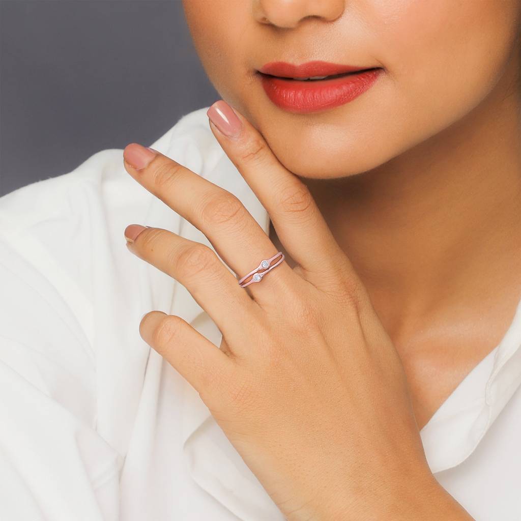 Rose Gold Dual Feat Ring : R0192