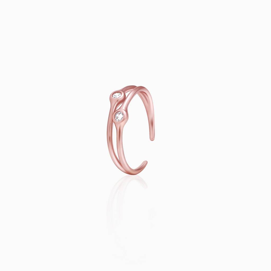 Rose Gold Dual Feat Ring : R0192