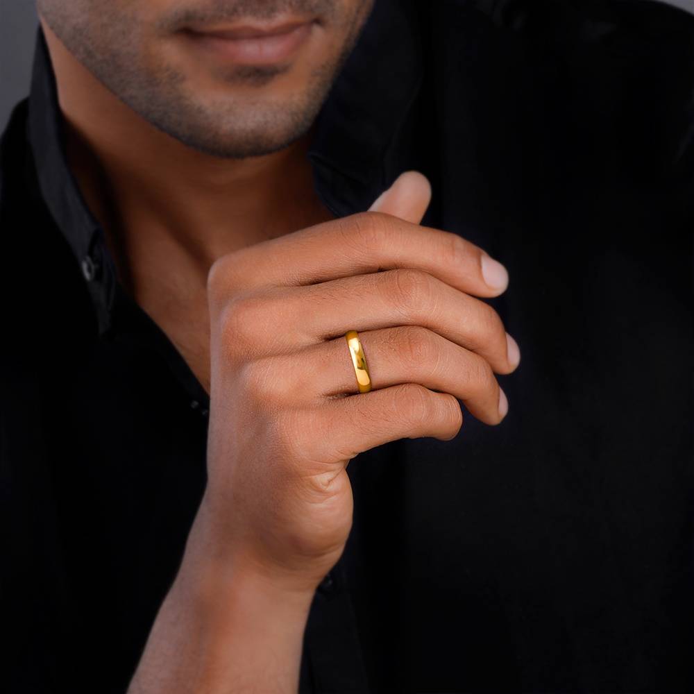 Giva 925 Silver Golden Classic Band For Him,Fixed Size,Indian - 17 : R01930_17
