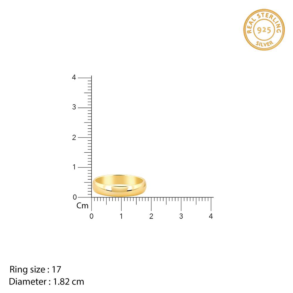 Giva 925 Silver Golden Classic Band For Him,Fixed Size,Indian - 17 : R01930_17