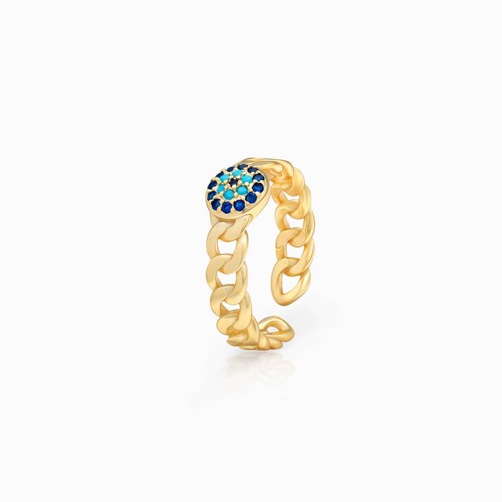 Golden Gloriously Chained Ring : R0194