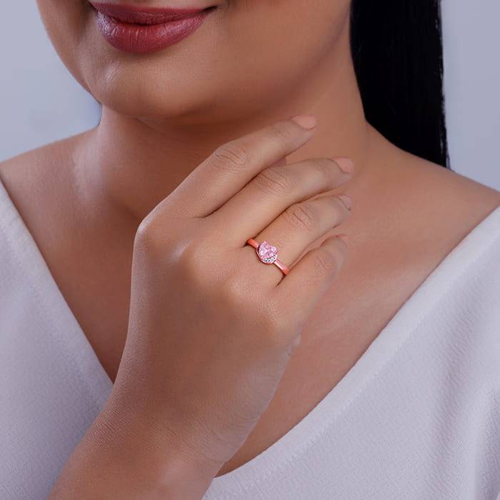 Giva 925 Silver Rose Gold Radiance Of Love Ring : R01955