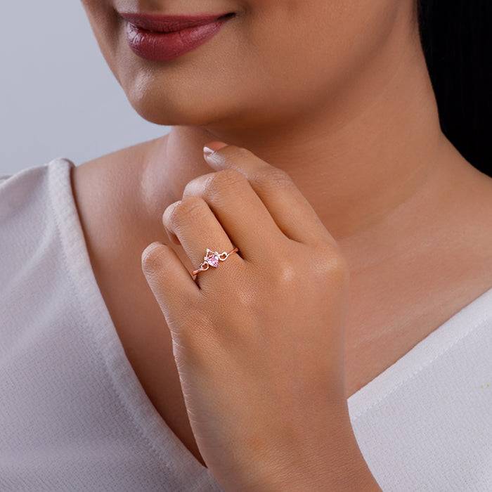 Giva 925 Silver Rose Gold Sweetheart Ring : R01957