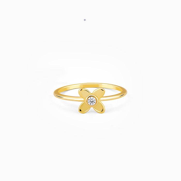 Golden Beautiful Orchid Ring : R01959