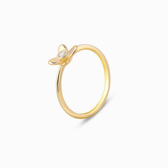 Golden Beautiful Orchid Ring : R01959