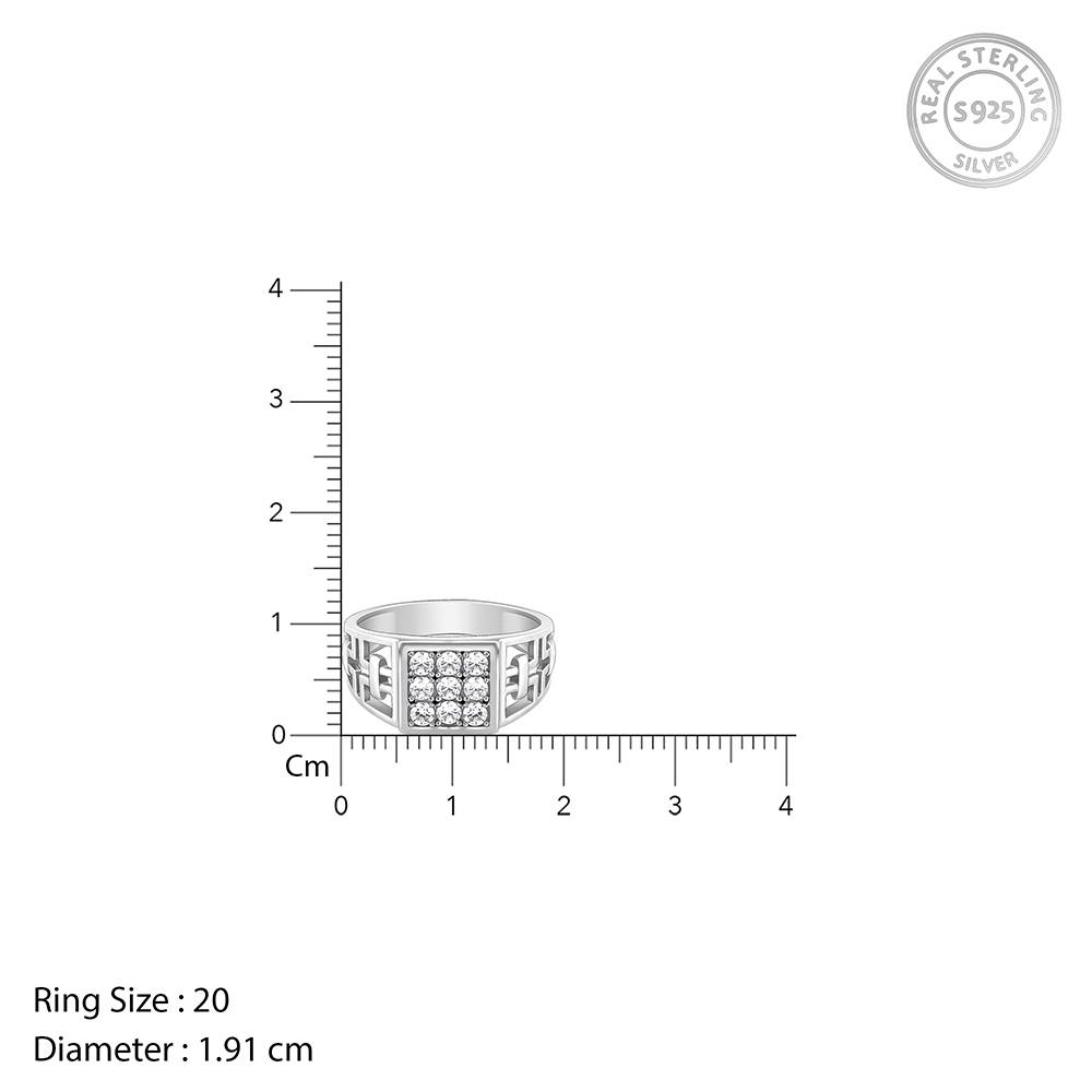 Giva 925 Silver Matrix Cross Ring For Him Warranty : R02005_20