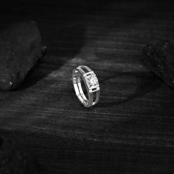 Silver Rock-Solid Men'S Ring : R0200