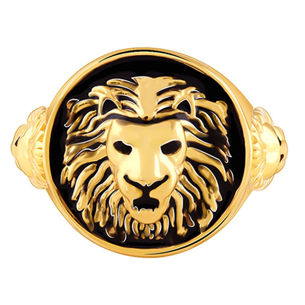 925 Silver Golden Roar Of Lion Ring For Him : R02029_22