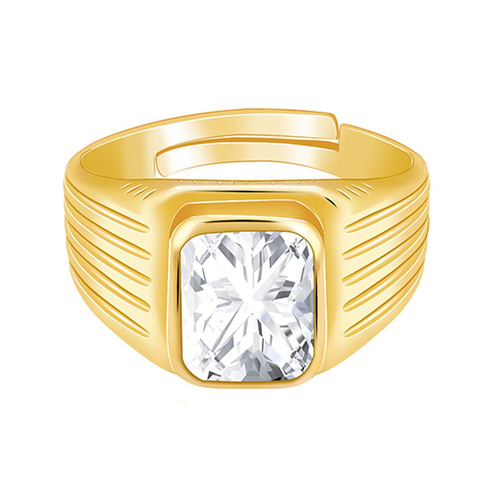 925 Silver Golden Zircon Glory Ring For Him : R02032_22