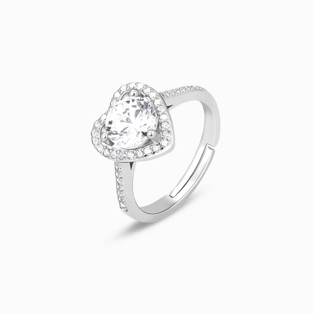 Silver Zircon Heart'S Desire Ring : R0203