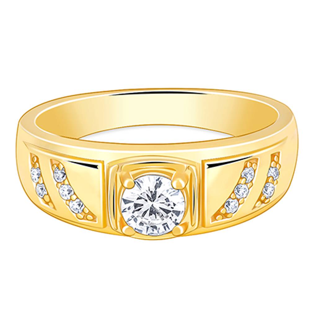 Giva 925 Silver Golden Zircon Ornate Ring For Him Warranty : R02046_20