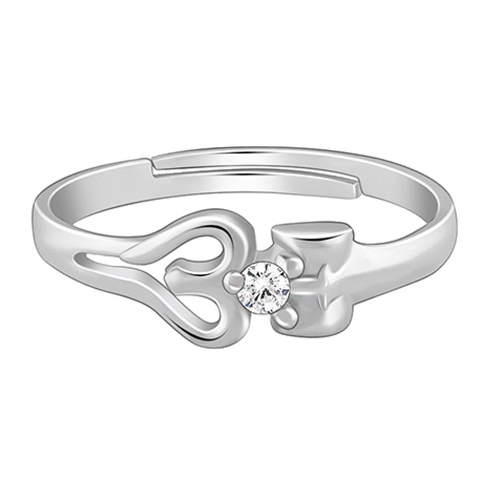 Giva 925 Silver Om Shiva Ring For Him, Adjustable Warranty : R02058_17