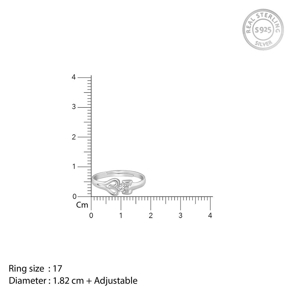 Giva 925 Silver Om Shiva Ring For Him, Adjustable Warranty : R02058_17