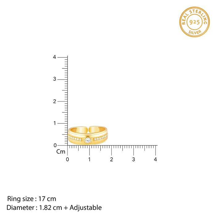 925 Silver Golden Warrior Prince Ring For Him, Adjustable,Indian -22 | Gifts For Men & Boys : R02088_22