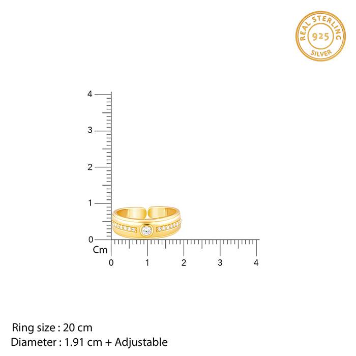 925 Silver Golden Warrior Prince Ring For Him, Adjustable,Indian -22 | Gifts For Men & Boys : R02088_22