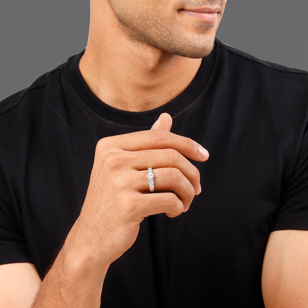 Giva 925 Silver Classic Zircon Ring For Him, Adjustable, Indian - 17 : R02095_20