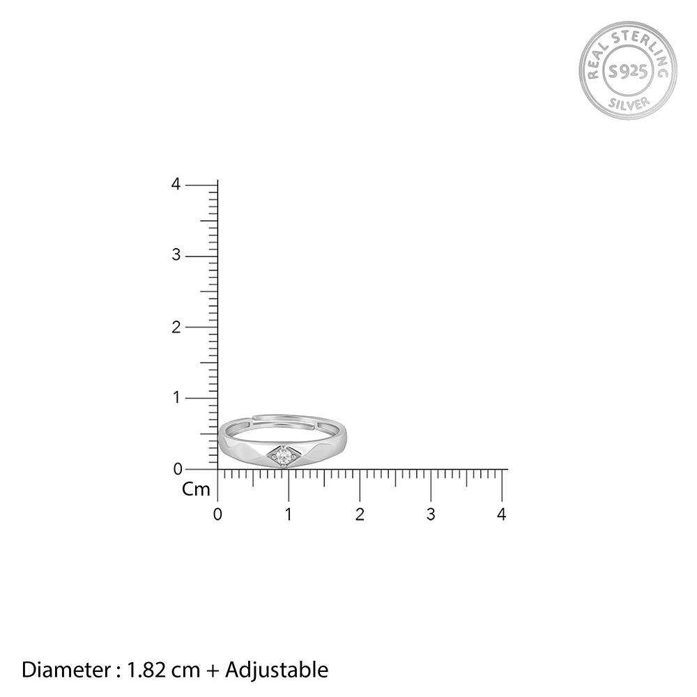 925 Silver Rough Edge Ring For Him : R02116_17