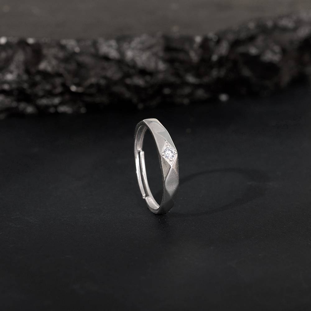 925 Silver Rough Edge Ring For Him : R02116_17
