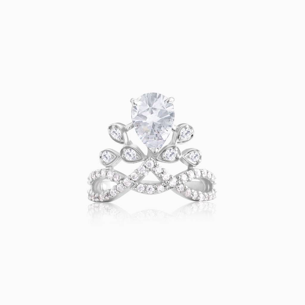 Silver Zircon Crowning Glory Ring : R0211