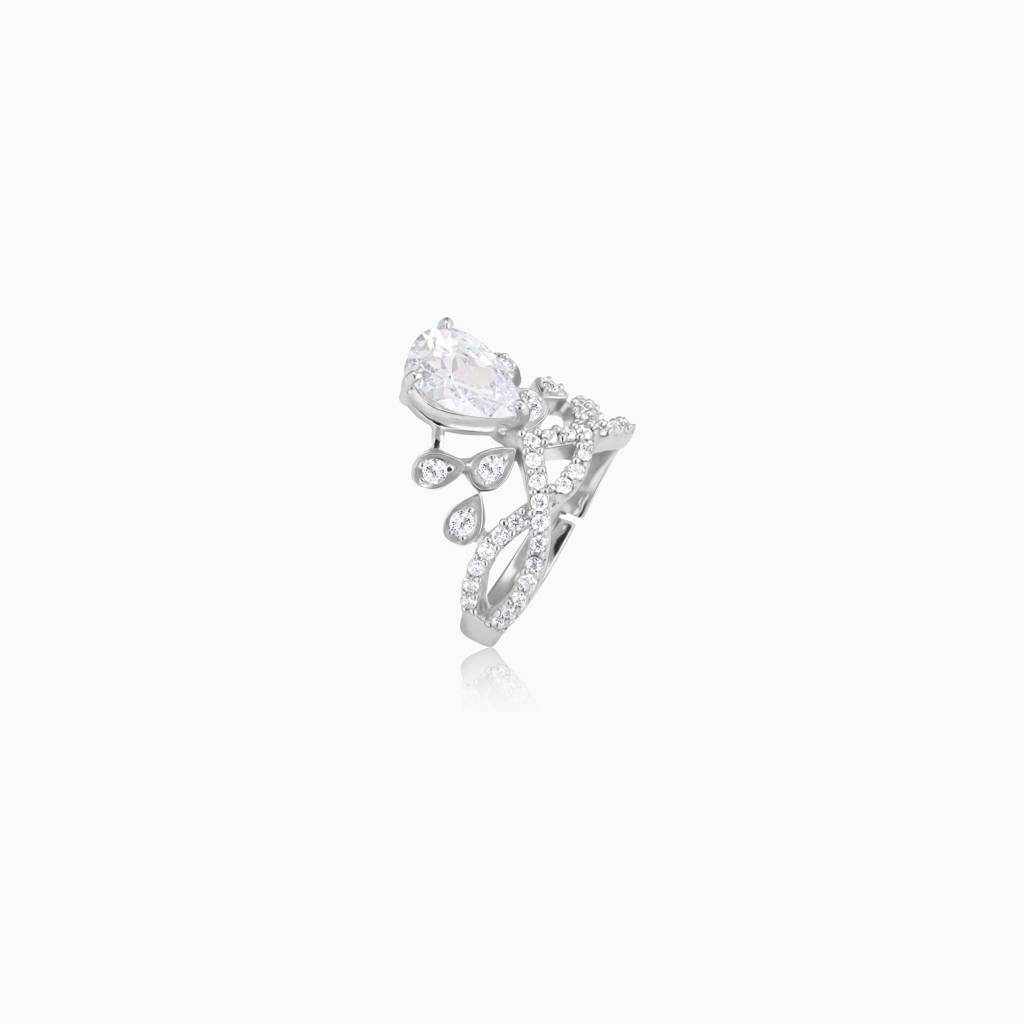 Silver Zircon Crowning Glory Ring : R0211