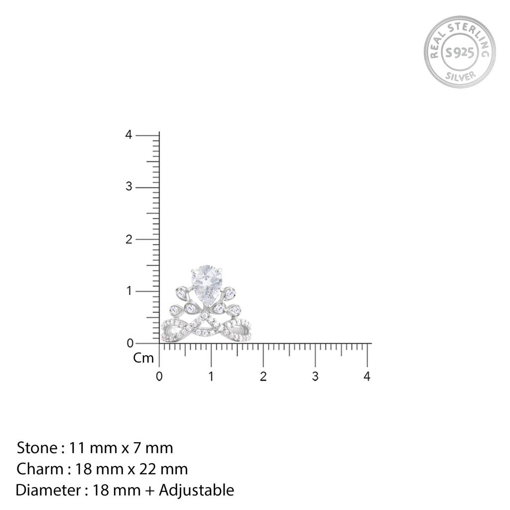 Silver Zircon Crowning Glory Ring : R0211