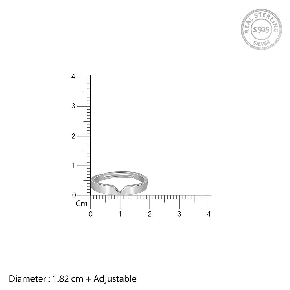 925 Silver Classic V Ring For Him : R02121_17