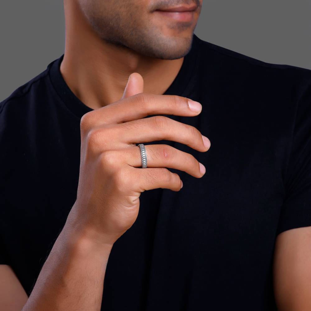 Giva 925 Oxidised Silver Knight'S Desire Ring For Him,Fixed Size,Indian - 17 | Gifts For Mens And Boys| With Certi : R02128_17