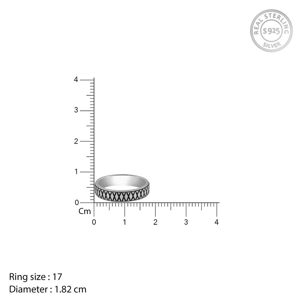 Giva 925 Oxidised Silver Knight'S Desire Ring For Him,Fixed Size,Indian - 17 | Gifts For Mens And Boys| With Certi : R02128_17