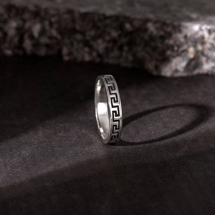Giva 925 Oxidised Silver Mystique Ring For Him, Fixed Size| Gifts For Men & Boys | With Certificate Of Authent : R02129_20