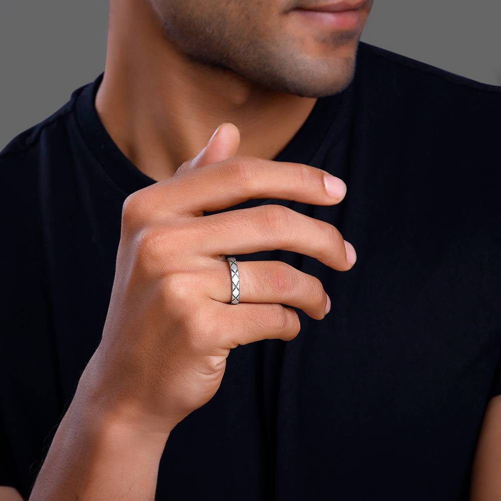 Giva 925 Oxidised Silver Rider Edge Ring For Him,Fixed Size,Indian - 20 | Gifts For Mens And Boys| With Certificat : R02130_20