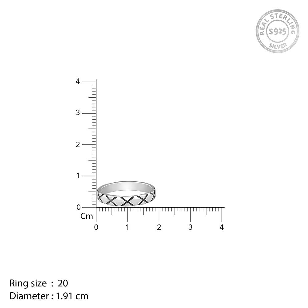 Giva 925 Oxidised Silver Rider Edge Ring For Him,Fixed Size,Indian - 20 | Gifts For Mens And Boys| With Certificat : R02130_20