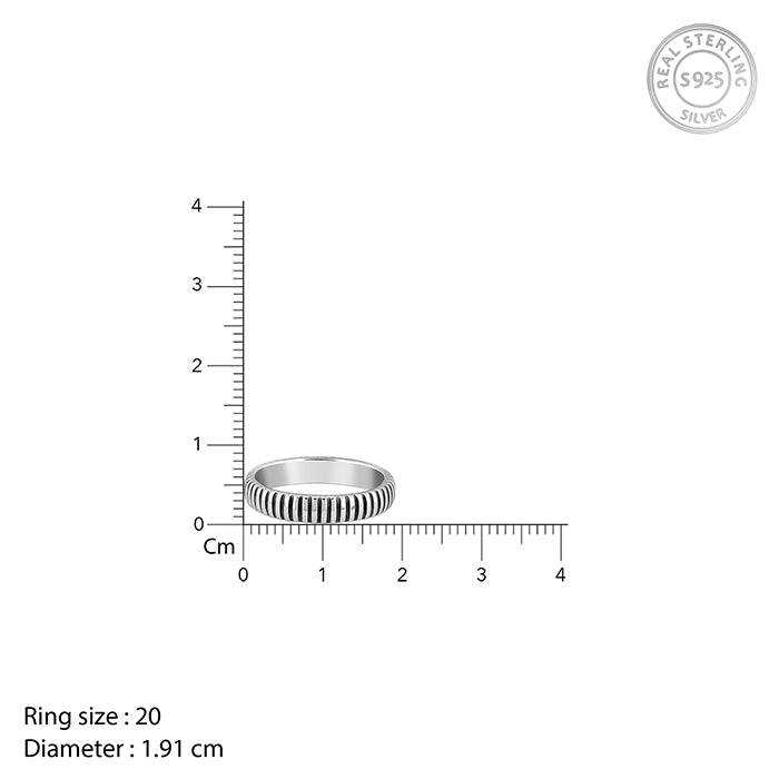 Giva 925 Oxidised Silver Modest Leader Ring For Him, Fixed Size| Gifts For Men & Boys | With Certificate Of Au : R02131_20