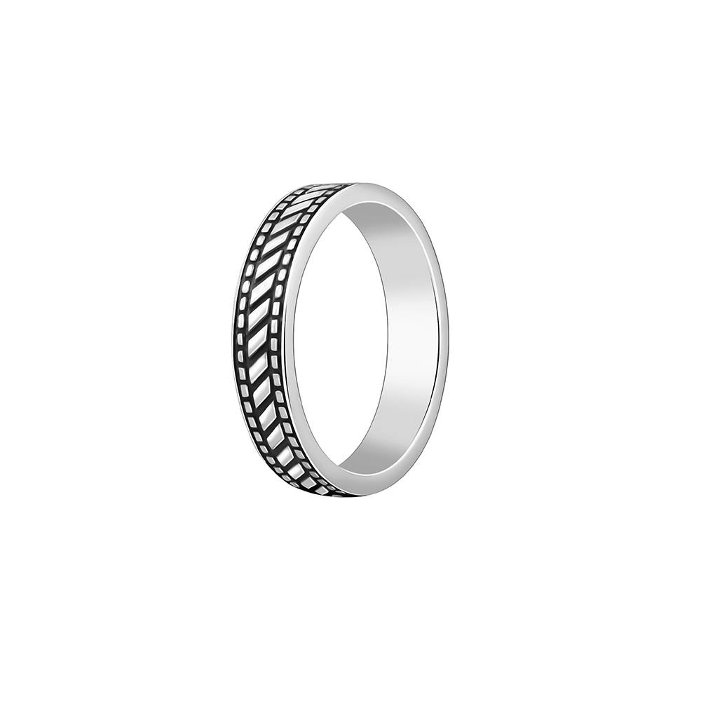 Giva 925 Oxidised Silver Road Warrior Ring For Hi,Fixed Size,Indian - 17 | Gifts For Mens And Boys| With Certifica : R02132_17