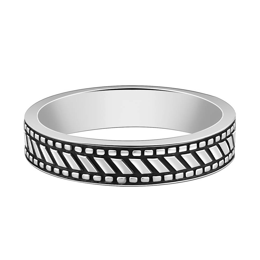 Giva 925 Oxidised Silver Road Warrior Ring For Hi,Fixed Size,Indian - 17 | Gifts For Mens And Boys| With Certifica : R02132_17