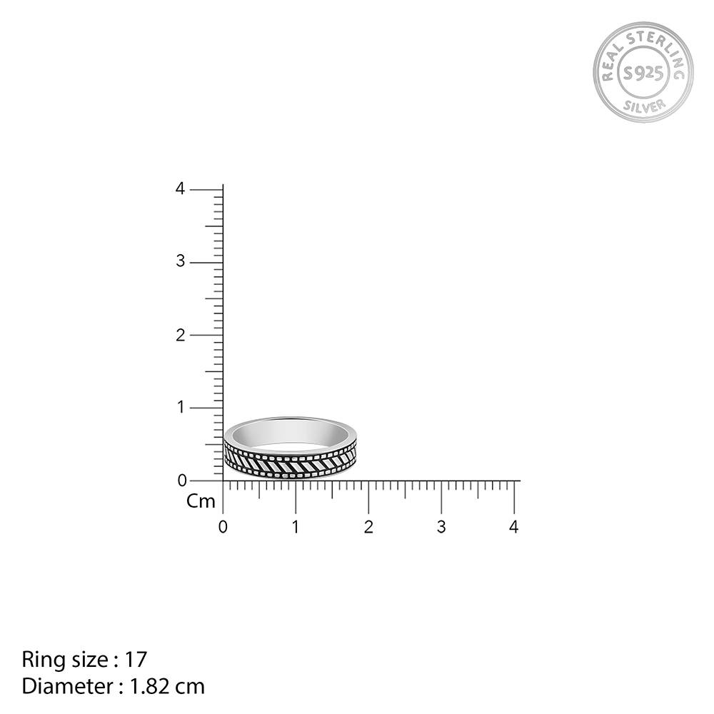 Giva 925 Oxidised Silver Road Warrior Ring For Hi,Fixed Size,Indian - 17 | Gifts For Mens And Boys| With Certifica : R02132_17
