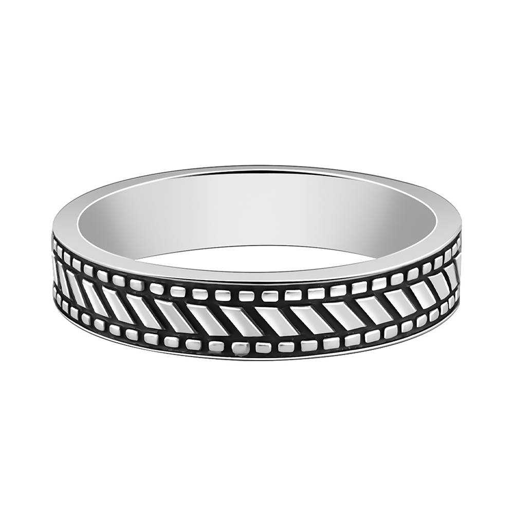 Giva 925 Oxidised Silver Road Warrior Ring For Him,Fixed Size,Indian - 17 | Gifts For Mens And Boys| With Certific : R02132_20