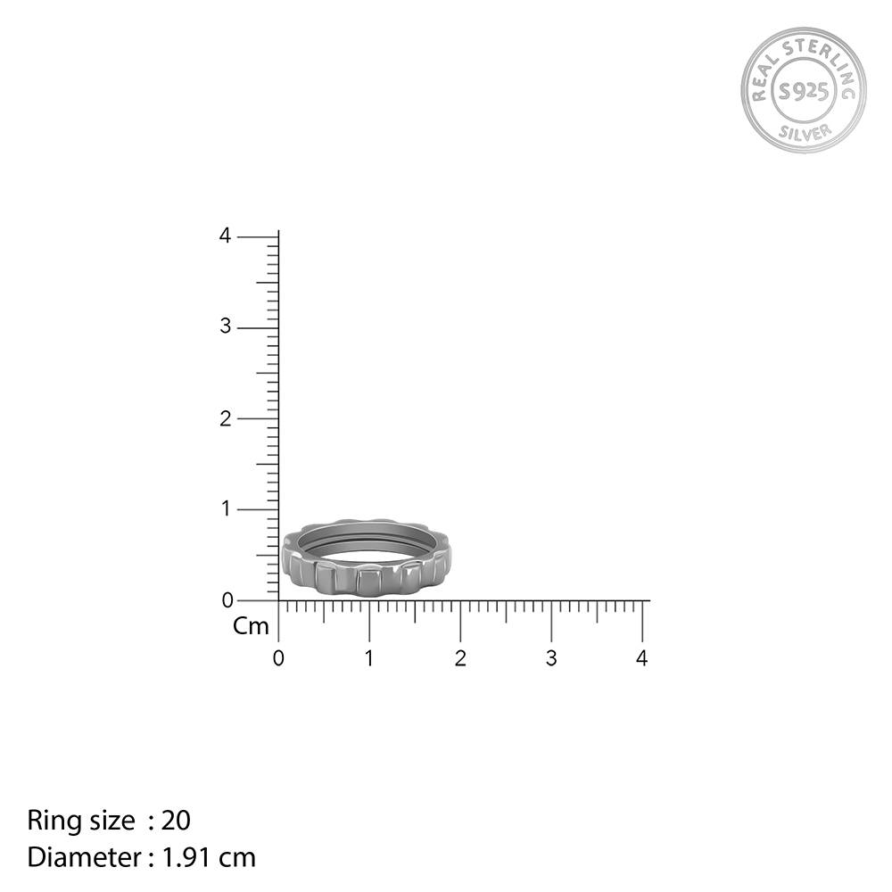 Giva 925 Silver Black Rhodium Midnight Rider Ring For Him,Fixed Size,Indian - 20 | Gifts For Mens And Boys| With C : R02133_20