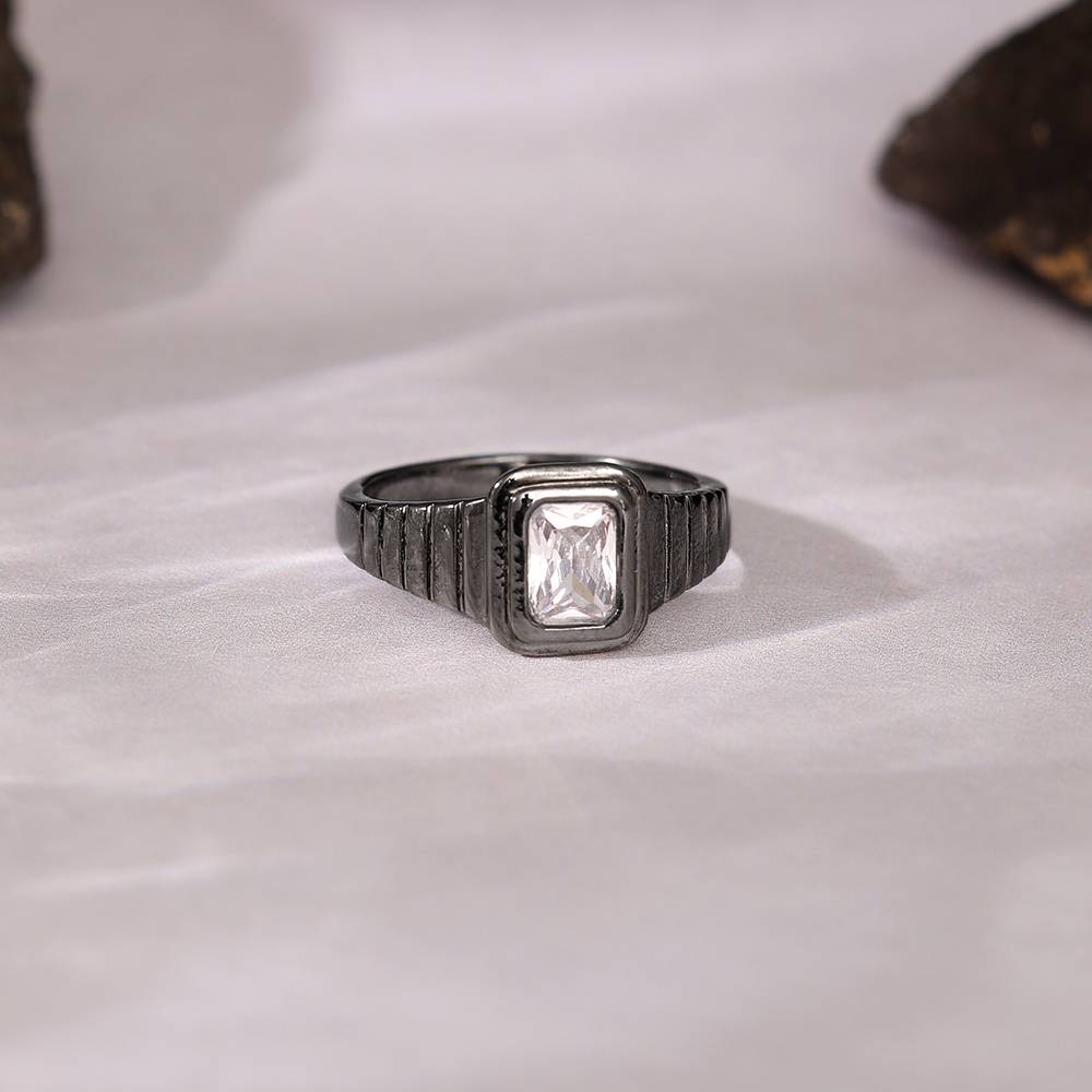 Giva 925 Silver Black Rhodium Nomadic Spirit Ring For Him,Fixed Size,Indian - 20 | Gifts For Mens And Boys| With C : R02135_20