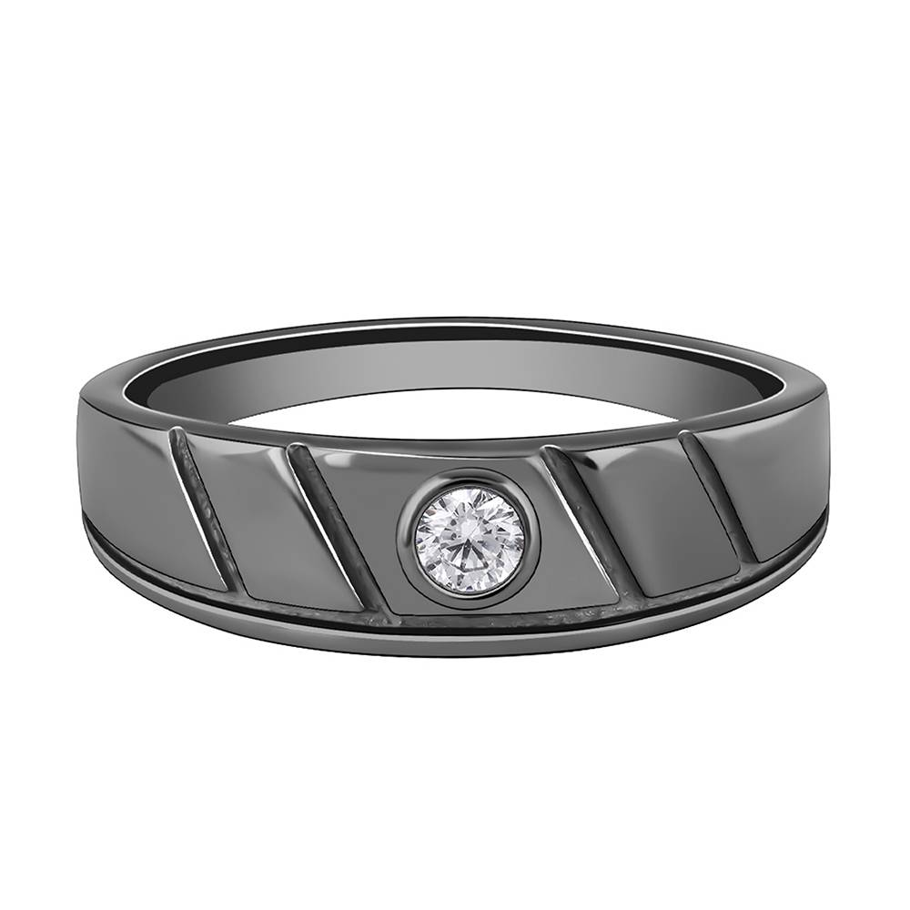 Giva 925 Silver Black Rhodium Mighty Grip Ring For Him,Fixed Size,Indian - 17 | Gifts For Mens And Boys| With Cert : R02141_17