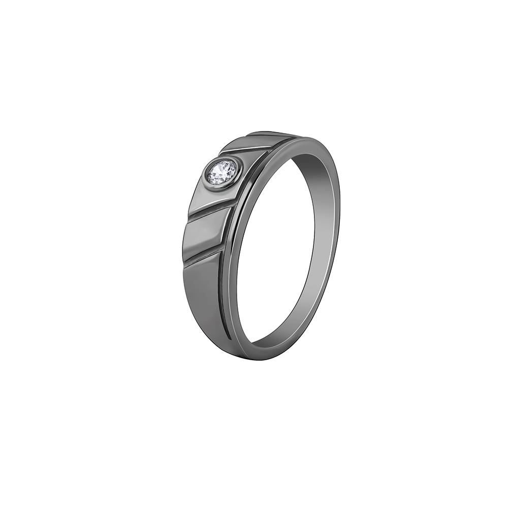 Giva 925 Silver Black Rhodium Mighty Grip Ring For Him,,Fixed Size,Indian - 20 | Gifts For Mens And Boys| With Cer : R02141_20