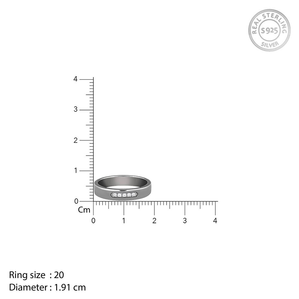 Giva 925 Silver Black Rhodium Imperator Ring For Him,Fixed Size,Indian - 20 | Gifts For Mens And Boys| With Certif : R02143_20