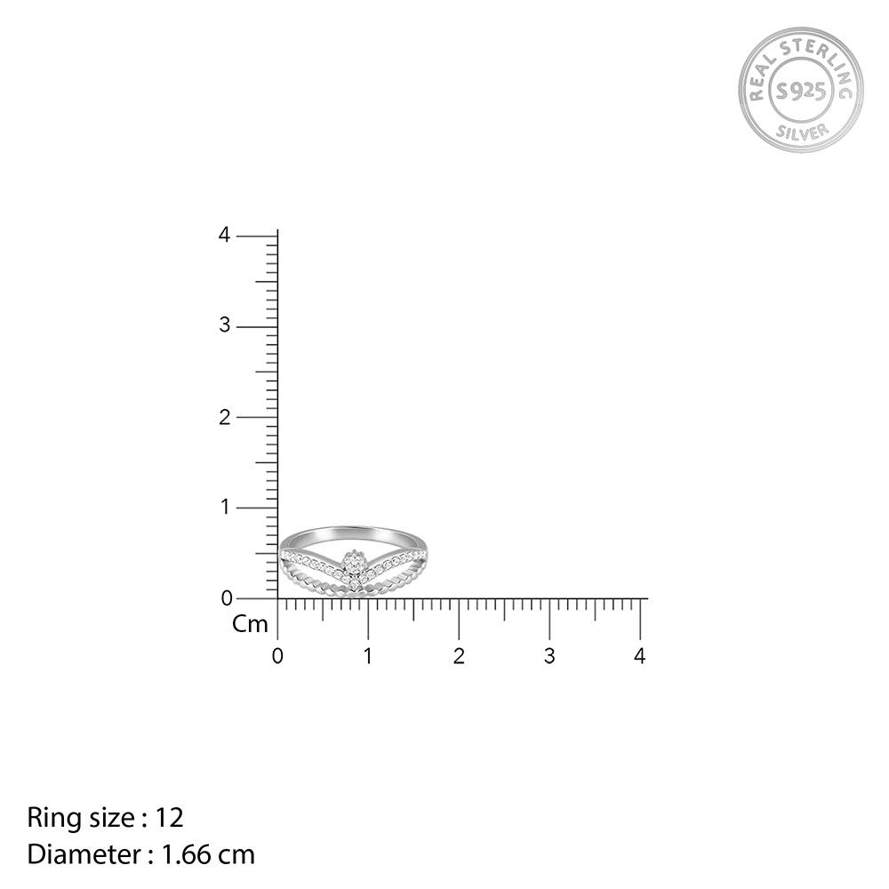 Giva 925 Silver Be My Queen Ring,Fixed Size, Indian- 12 | Gifts For Women And Girls | With Certificate Of Authenticit : R02149