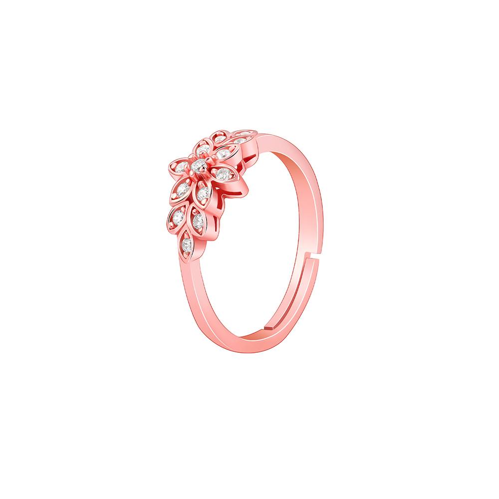 Giva 925 Silver Rose Gold Narcissus Floral Ring : R02156