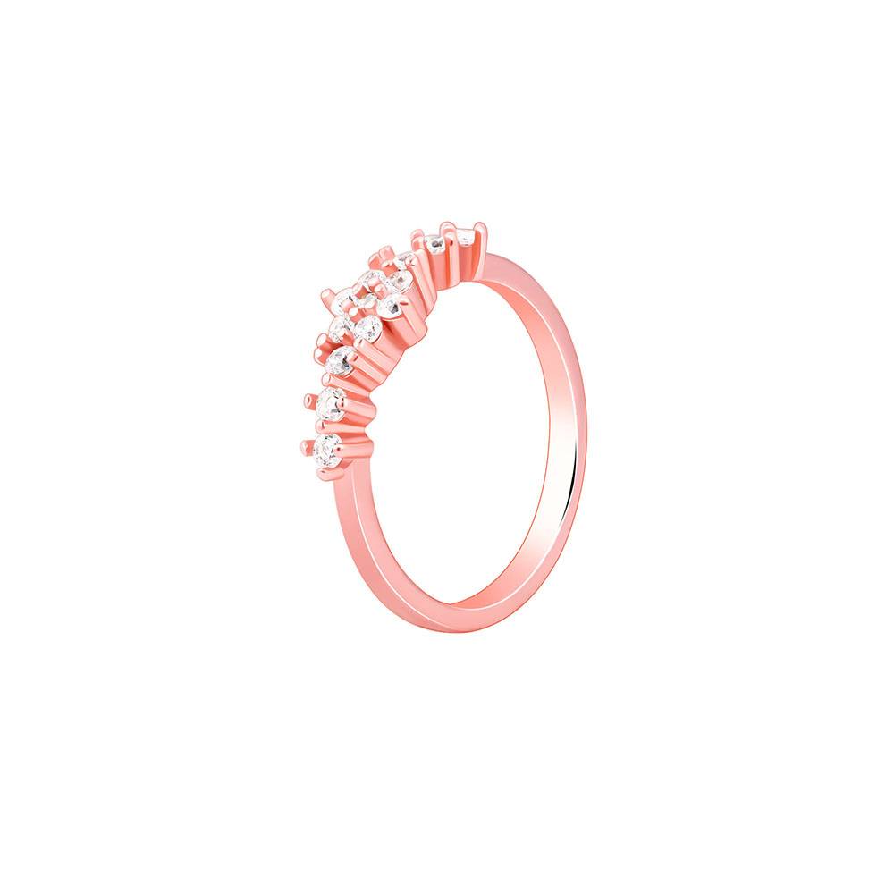 Giva 925 Silver Rose Gold Oleander Floral Ring,Fixed Size,Indian - 12 : R02167